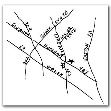 Map to Dr. Malerman's Horsham office.
